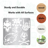 Globleland Stainless Steel Cutting Dies Stencils, for DIY Scrapbooking/Photo Album, Decorative Embossing DIY Paper Card, Matte Style, Stainless Steel Color, Skull Pattern, 16x16cm