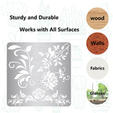 Globleland Stainless Steel Cutting Dies Stencils, for DIY Scrapbooking/Photo Album, Decorative Embossing DIY Paper Card, Matte Stainless Steel Color, Floral Pattern, 16x16cm