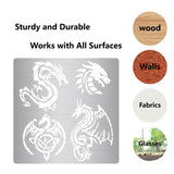Globleland Stainless Steel Cutting Dies Stencils, for DIY Scrapbooking/Photo Album, Decorative Embossing DIY Paper Card, Matte Stainless Steel Color, Dragon Pattern, 16x16cm
