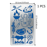 Globleland Stainless Steel Cutting Dies Stencils, for DIY Scrapbooking/Photo Album, Decorative Embossing DIY Paper Card, Camping Themed Pattern, 17.7x10.1cm