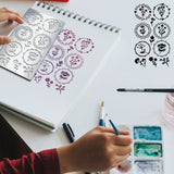 Globleland Stainless Steel Metal Stencils, for DIY Scrapbooking/Photo Album, Decorative Embossing DIY Paper Card, Matte Stainless Steel Color, Flower Pattern, 177x101x0.5mm