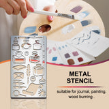 Globleland Stainless Steel Metal Stencils, for DIY Scrapbooking/Photo Album, Decorative Embossing DIY Paper Card, Matte Stainless Steel Color, Bottle Pattern, 177x101x0.5mm