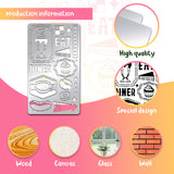 Globleland Retro Diner Stainless Steel Metal Stencils Cutting Dies, for DIY Scrapbooking/Photo Album, Decorative Embossing DIY Paper Card, Matte Stainless Steel Color, Food Pattern, 177x101x0.5mm