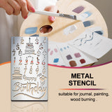 Globleland Retro Stainless Steel Metal Cutting Dies Stencils, for DIY Scrapbooking/Photo Album, Decorative Embossing DIY Paper Card, Matte Stainless Steel Color, Birthday Themed Pattern, 177x101x0.5mm