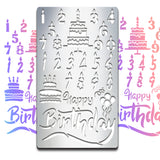 Globleland Retro Stainless Steel Metal Cutting Dies Stencils, for DIY Scrapbooking/Photo Album, Decorative Embossing DIY Paper Card, Matte Stainless Steel Color, Birthday Themed Pattern, 177x101x0.5mm