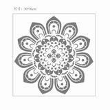 Globleland Plastic Drawing Painting Stencils Templates, Square, Flower Pattern, 30x30cm