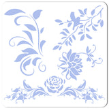 Globleland Plastic Reusable Drawing Painting Stencils Templates, for Painting on Scrapbook Fabric Canvas Tiles Floor Furniture Wood, Square, Floral Pattern, 30x30cm