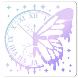 Globleland PET Plastic Drawing Painting Stencils Templates, Square, White, Butterfly Pattern, 30x30cm