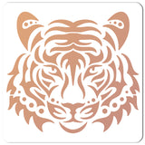 Globleland PET Plastic Drawing Painting Stencils Templates, Square, White, Tiger Pattern, 30x30cm