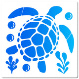 Globleland PET Plastic Drawing Painting Stencils Templates, Square, White, Sea Turtle Pattern, 30x30cm