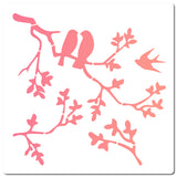 Globleland PET Plastic Drawing Painting Stencils Templates, Square, White, Bird Pattern, 30x30cm