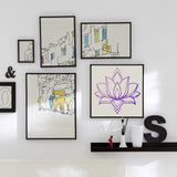 Globleland PET Plastic Drawing Painting Stencils Templates, Square, Creamy White, Flower Pattern, 30x30cm