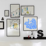Globleland PET Plastic Drawing Painting Stencils Templates, Square, Creamy White, Horse Pattern, 30x30cm