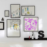 Globleland PET Plastic Drawing Painting Stencils Templates, Square, Creamy White, Floral Pattern, 30x30cm