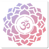 Globleland Chakra Yoga PET Plastic Drawing Painting Stencils Templates, Square, Creamy White, Ohm/Aum, Lotus Pattern, 30x30cm