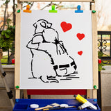 Globleland PET Plastic Drawing Painting Stencils Templates, Square, Creamy White, Dog Pattern, 30x30cm