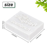 Globleland Resin Chapter, DIY Handmade Resin Soap Stamp Chapter, Rectangle, White, Branch Pattern, 3.9x5x1.55cm