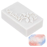 Globleland Resin Chapter, DIY Handmade Resin Soap Stamp Chapter, Rectangle, White, Rose Pattern, 3.1x5x1.6cm