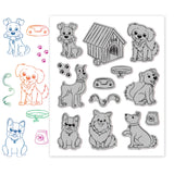 Globleland Rubber Clear Stamps, for Card Making Decoration DIY Scrapbooking, Dog Pattern, 22x18x0.8cm