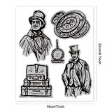 Globleland Rubber Clear Stamps, for Card Making Decoration DIY Scrapbooking, Travel Themed, 22x18x0.8cm