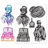 Globleland Rubber Clear Stamps, for Card Making Decoration DIY Scrapbooking, Travel Themed, 22x18x0.8cm