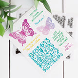 Globleland Rubber Clear Stamps, for Card Making Decoration DIY Scrapbooking, Butterfly Farm, 22x18x0.8cm