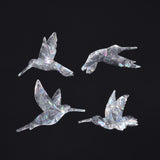 Globleland Custom Hummingbird Shape Waterproof PVC Laser Adhesive Stickers, Electrostatic Stickers, Colorful, 8.7~12x12cm, 16 sheets/set
