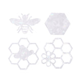 Globleland Custom Beehive & Bee Shape Waterproof PVC Laser Adhesive Stickers, Electrostatic Stickers, Colorful, 8.1~12x10~12cm, 16 sheets/set