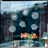 Globleland Waterproof PVC Colored Laser Stained Window Film Adhesive Stickers, Electrostatic Window Stickers, Flower Pattern, 12cm, 16pcs/set