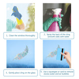 Globleland Waterproof PVC Colored Laser Stained Window Film Adhesive Stickers, Electrostatic Window Stickers, Feather Pattern, 11.9~12x11.6~12cm, 4sheets/style, 4 styles, 16sheets/set