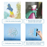 Globleland Waterproof PVC Colored Laser Stained Window Film Adhesive Stickers, Electrostatic Window Stickers, Flower Pattern, 10.7~11.8x11.3~11.8cm, 4 style, 4 sheets/style, 16 sheets/set