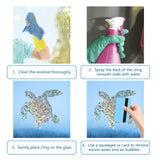 Globleland Waterproof PVC Colored Laser Stained Window Film Adhesive Stickers, Electrostatic Window Stickers, Sea Animals, 30~196x30~203mm, 30pcs/set