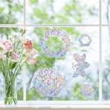 Globleland Waterproof PVC Colored Laser Stained Window Film Adhesive Stickers, Electrostatic Window Stickers, Bees Pattern, 37~133x43~153mm, about 29pcs/set