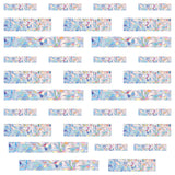 Globleland Waterproof PVC Colored Laser Stained Window Film Adhesive Stickers, Electrostatic Window Stickers, Rectangle Pattern, 105~256x21~40mm, about 30pcs/set