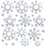 Globleland Waterproof PVC Colored Laser Stained Window Film Adhesive Stickers, Rectangle Electrostatic Window Stickers, Colorful, Snowflake Pattern, 350x840mm