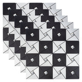 Globleland Square Aluminum Plastic Self-Adhesive Rhinestone Pattern Paper, Wall Stickers, for Shelf Liner Dresser Drawer Locker Kitchen, Black, 30x30x0.4cm