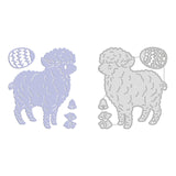 Globleland Carbon Steel Cutting Dies Stencils, for DIY Scrapbooking/Photo Album, Decorative Embossing DIY Paper Card, Matte Platinum Color, Sheep Pattern, Easter Theme Pattern, 8.1x6.9x0.08cm