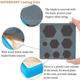 Globleland Wood Cutting Dies, with Steel and Plastic Injection Mold, for DIY Scrapbooking/Photo Album, Decorative Embossing DIY Paper Card, Leather Crafts Making, Hexagon Pattern, 150x150x9mm, 150x150x13.6mm, 1set