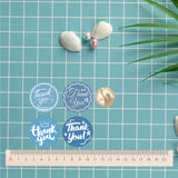 Globleland Thank You Sticker, Coated Paper Adhesive Stickers, Flat Round with Word, Floral Pattern, 4x4cm, 500pcs/roll