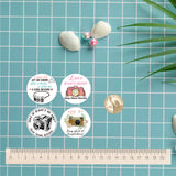 Globleland Thank You Sticker, Coated Paper Adhesive Stickers, Flat Round with Word, Camera Pattern, 4x4cm, 500pcs/roll