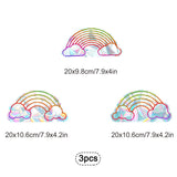 Globleland Rainbow PVC Laser Adhesive Stickers, Electrostatic Stickers, Colorful, 10.5x20.7x0.02cm, 3pcs/set