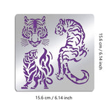 Globleland Stainless Steel Cutting Dies Stencils, for DIY Scrapbooking/Photo Album, Decorative Embossing DIY Paper Card, Stainless Steel Color, Tiger Pattern, 156x156mm