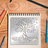 Globleland Stainless Steel Cutting Dies Stencils, for DIY Scrapbooking/Photo Album, Decorative Embossing DIY Paper Card, Stainless Steel Color, Tree of Life Pattern, 156x156mm