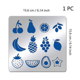 Globleland Stainless Steel Cutting Dies Stencils, for DIY Scrapbooking/Photo Album, Decorative Embossing DIY Paper Card, Matte Plantinum Color, Fruit Pattern, 15.6x15.6cm