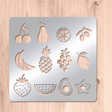 Globleland Stainless Steel Cutting Dies Stencils, for DIY Scrapbooking/Photo Album, Decorative Embossing DIY Paper Card, Matte Plantinum Color, Fruit Pattern, 15.6x15.6cm