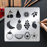 Globleland Stainless Steel Cutting Dies Stencils, for DIY Scrapbooking/Photo Album, Decorative Embossing DIY Paper Card, Matte Plantinum Color, Fruit Pattern, 15.6x15.6cm