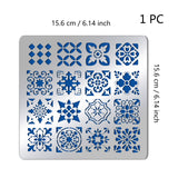 Globleland Stainless Steel Cutting Dies Stencils, for DIY Scrapbooking/Photo Album, Decorative Embossing DIY Paper Card, Stainless Steel Color, Floral Pattern, 15.6x15.6cm