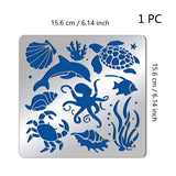 Globleland Stainless Steel Cutting Dies Stencils, for DIY Scrapbooking/Photo Album, Decorative Embossing DIY Paper Card, Stainless Steel Color, Ocean Themed Pattern, 15.6x15.6cm