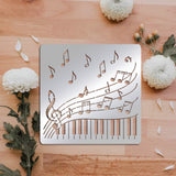 Globleland Stainless Steel Cutting Dies Stencils, for DIY Scrapbooking/Photo Album, Decorative Embossing DIY Paper Card, Stainless Steel Color, Music Note Pattern, 15.6x15.6cm