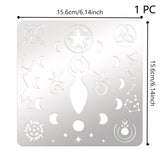 Globleland Stainless Steel Cutting Dies Stencils, for DIY Scrapbooking/Photo Album, Decorative Embossing DIY Paper Card, Stainless Steel Color, Moon Pattern, 15.6x15.6cm